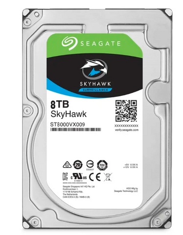Seagate ST8000VX009 Skyhawk 8TB harddisk - 3.5 intern - SATA (SATA/600) - Videoovervåkingssystem