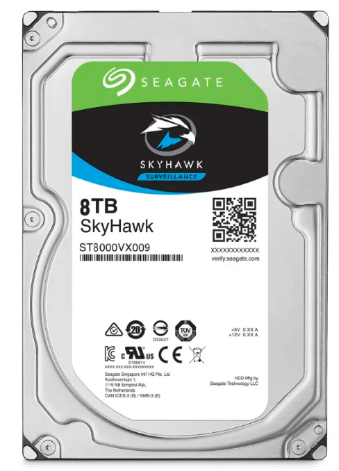 Seagate ST8000VX009 Skyhawk 8TB harddisk - 3.5 intern - SATA (SATA/600) - Videoovervåkingssystem